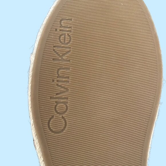 ☀️ Calvin Klein Tan Espadrille Slide Sandals | Size 8.5M | Casual Chic - Picture 8 of 11